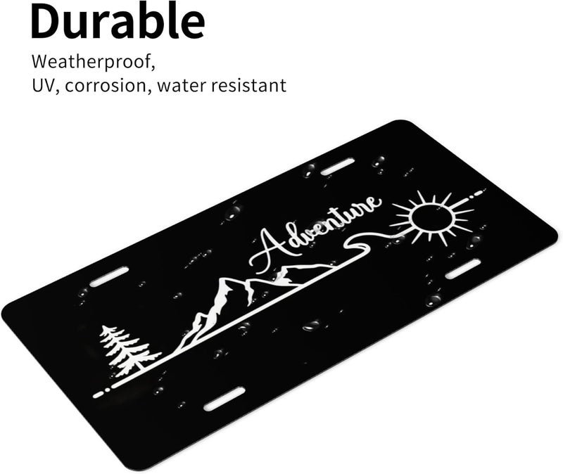 CTVSLFU Front License Plate Cover – Aluminum Metal Car Accessory, Rust-Proof Novelty Vanity Tag Decor for Men & Women, 6x12 with 4 Holes - Adventure Mountain 011 - Image 3